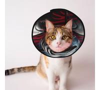 Custom Pet cones - Unique Design Cat & Dog Cone, Collar for Post-Surgery Recovery, Adjustable Neck Shark with Zebra Skin L