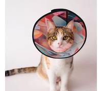 Custom Pet cones - Unique Design Cat & Dog Cone, Collar for Post-Surgery Recovery, Adjustable Neck Side portrait M
