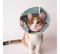 Custom Pet Cones - Unique Design Cat & Dog Cone, Collar for Post-Surgery Recovery, Adjustable Neck Siren Surrealism Small