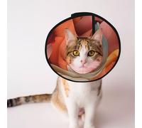 Custom Pet cones - Unique Design Cat & Dog Cone, Collar for Post-Surgery Recovery, Adjustable Neck Soft complementary colors S