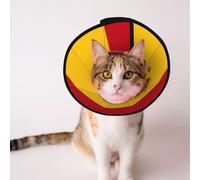 Custom Pet cones - Unique Design Cat & Dog Cone, Collar for Post-Surgery Recovery, Adjustable Neck Spanish flag S