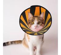 Custom Pet cones - Unique Design Cat & Dog Cone, Collar for Post-Surgery Recovery, Adjustable Neck Spiral Vortex Art S