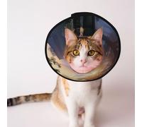 Custom Pet cones - Unique Design Cat & Dog Cone, Collar for Post-Surgery Recovery, Adjustable Neck Sunset Moon Path M
