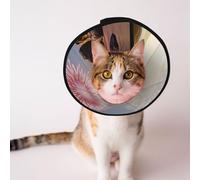 Custom Pet cones - Unique Design Cat & Dog Cone, Collar for Post-Surgery Recovery, Adjustable Neck The beach and fireworks at sunset L