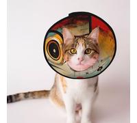 Custom Pet cones - Unique Design Cat & Dog Cone, Collar for Post-Surgery Recovery, Adjustable Neck The Beauty of Geometry M