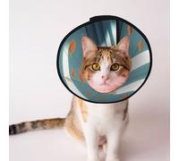 Custom Pet cones - Unique Design Cat & Dog Cone, Collar for Post-Surgery Recovery, Adjustable Neck The wind blows on the leaves L