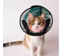 Custom Pet cones - Unique Design Cat & Dog Cone, Collar for Post-Surgery Recovery, Adjustable Neck Tiger people L