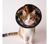 Custom Pet cones - Unique Design Cat & Dog Cone, Collar for Post-Surgery Recovery, Adjustable Neck Tribal Art Figures S