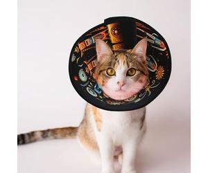 Custom Pet cones - Unique Design Cat & Dog Cone, Collar for Post-Surgery Recovery, Adjustable Neck Tribal Art Figures S