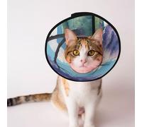 Custom Pet cones - Unique Design Cat & Dog Cone, Collar for Post-Surgery Recovery, Adjustable Neck Windmill Meadow Serene M