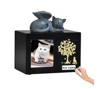 Custom Pet Keepsake Urns for Cats Wooden Box for Pet Ashes with Photo for Your Beloved Pets, Pet Cremation Urns as Sympathy Gifts for Pet
