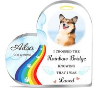 Custom Pet Memorial Plaque, Dog Memorial Personalized Pet Heart Shape Acrylic Plaque Sympathy Gift, Dog Passed Away Cat Sympathy Bereavement Remembrance Gift
