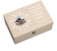Custom Pet Memorial Remembrance Wooden Keepsake Box With Photo For Pet Lovers Personalised Paw Print Condolence & Sympathy Gifts Treasure