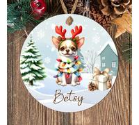 Custom Pet Name Toy Dog Breed Hanging Christmas Tree Bauble - Personalised Festive Dog Keepsake Gift Poodle, Shih Tzu, Pomeranian, Chihuahua (Chihuahua, MDF Wood - Indoor Use Only)
