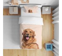 Custom Pet Photo & Name Cot Bedding Set - Personalised Cot Bedding with Background Colour - Cute Custom Design - Pillowcase and Blanket - Gift for Dog & Cat Lovers