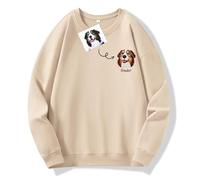 Custom Pet Portrait Embroidered Dog Mom Sweatshirt - Personalized Face Design for Dog Parents - Multi, 4XS