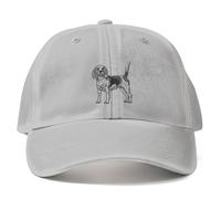 Custom Pet Portrait Embroidered Vintage Cap Personalised Animal Sketch Hat Gift for Dog Cat Lovers, One Size, Soft Grey