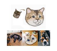 Custom Pet Portrait Rug, Personalised Dog Cat Shape Welcome Mats, Customised Funny Door Mat with Pet Photo, Memorial Pet Gifts, DIY Christmas, Birthday Gifts for Dog Cat Lover (Multicolor-56cm*60cm)