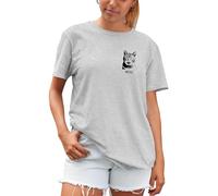 Custom Pet Portrait T Shirt for Women, Personalised Dog Cat Puppy Kitten Horse Rabbit Sketch Drawing Unisex Fit Tee, XL, Grey