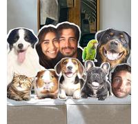 Custom Pet Shaped Pillows - Personalised Cushions with Photo, Custom Dog Cat Pet Pillow Face Body Shaped Pillow, Decorative Pillows for Bed Sofa,Valentine's Day Christmas Cute Pillow Gift,30cm