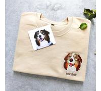 Custom Pet Sweatshir,Pet Photo + Name Custom Dog Portrait Sweater Personalized Dog Pullover Dog Sweatshirt Custom Cat Crewneck Hoodie,Dog Mom Clothing Gifts