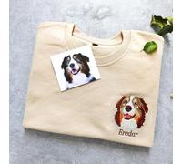 Custom Pet Sweatshir,Pet Photo + Name Custom Dog Portrait Sweater Personalized Pullover Dog Sweatshirt Cat Crewneck Hoodie,Dogs Mom Clothing Gifts
