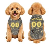 Custom Pet Vest for Dogs Halloween Crew Neck Sweatshirt, Personalised Name Text Pumpkin Ghost Print Dog Sport Top, Light Stretchy Pet Party Outfit Puppy Daily Wear