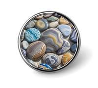Custom Petoskey Stone Lapel Pin Aluminum Alloy Button Badge Personalized Exquisite Brooch Classic Pin 1 Inch for Backpacks Hat Suit Jacket Clothing Decoration