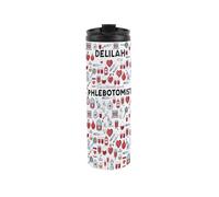 Custom Phlebotomist Travel Mug - Personalised Medical Doctor Gift - Reusable Stainless Steel Vacuum-Sealed Double-Walled Travel Flask 500ml (16 fl oz)
