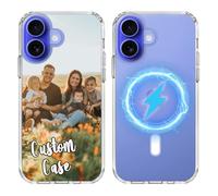 Custom Phone Case for iPhone 17 with Photo Name, Compatible with MagSafe, Personalized Picture Text Classic Hybrid Magnetic Cover for Apple 6.7”, Military Standard, Drop Protection