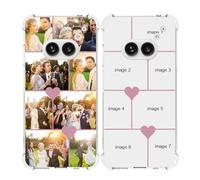 Custom Phone Case for Nothing Phone 2a,Multi-Picture Personalized Photo Text Four-Corner Airbag Shockproof Case Customizible Cover Soft Clear Customize Ultra Candy Case Customized Gift 3 Heart