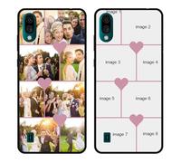 Custom Phone Case for ZTE Blade A5 2020,Multi-Picture Collages Personalized Photo Customized Text Four-Corner Airbag Shockproof Drop-Proof Soft Clear Ultra Candy Protective Cover Xmas Gift Hearts