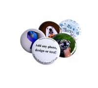Custom Photo and Text Pinback Buttons 2.25" - Personalized Pinback Badges, DIY Custom Design Kit, Decor for Bags & Apparel, Unique Gift Idea