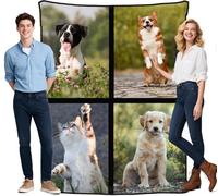 Custom Photo Blanket - Personalized Flannel Blanket with Picture, Customized Throw for Mom Dad, Wife Husband, Girlfriend Boyfriend, Christmas Birthday Gifts, Add Text, Cozy Adult Custom Blankets