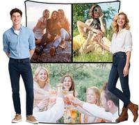 Custom Photo Blanket - Personalized Flannel Blanket with Picture, Customized Throw for Mom Dad, Wife Husband, Girlfriend Boyfriend, Christmas Birthday Gifts, Add Text, Cozy Adult Custom Blankets
