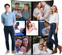 Custom Photo Blanket - Personalized Flannel Blanket with Picture, Customized Throw for Mom Dad, Wife Husband, Girlfriend Boyfriend, Christmas Birthday Gifts, Add Text, Cozy Adult Custom Blankets