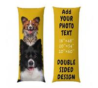 Custom Photo Body Pillow Cover 20x60 Inch,Personalised Long Pillow Case with Photo Text,Custom Bolster Pillow Case Double Side,Personalized Gift for Couple Birthday & Wedding (51×152cm)
