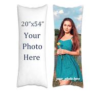 Custom Photo Body Pillow Cover -Custom Design Photos or Text Long Body Pillow Case，Personalized Love Photo Pillow Cover, Customize Birthday Gift, Wedding Keepsake Throw Pillow Covers (20 x 60 inch)