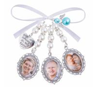 Custom Photo Bouquet Charm - Personalized Memorial Sympathy for Brides, Personalized Wedding Bouquet Photo Charms for Wedding, Anniversary & Sympathy
