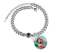 Custom Photo Bracelet for Men, Personalized photo Bracelet Personalized photo Cuban chain with Pictures inside Custom Picture Bracelet for Couple