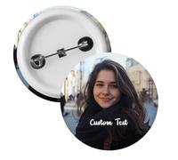 Custom Photo Button Pins, Personalised Pin Buttons Badges Design Your Own, Commemorative Gift Badges with Your Photo Logo Text