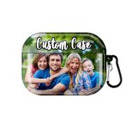 Custom Photo Case for AirPods Pro 2nd Gen Add Your Personalized Picture Name Logo Customized Air Pod 2 Hard PC Cover Shell with Keychain Carabiner Protective Glossy Skin Gift for Women Men