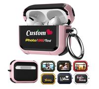Custom Photo Case for AirPods Pro 3,Personalized Cover for iPods Pro 3rd 2025 Gen, Picture Customizable & Logo Text Name Print, with Ring Hook Keychain, Military Grade Protective for Air Pods 4 3 2 1