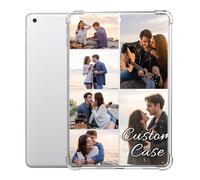 Custom Photo Case for iPad 10.2 inch 9th/8th/7th Generation 2021 2020 2019, with 4 Corners Shockproof Protection, Personalized Collage Picture Logo Text Name Cover, Slim Flexible Soft Clear TPU Shell