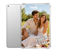 Custom Photo Case for iPad Air 2/1-9.7" (2014/2013), Personalized Picture Logo Text Tablet Cover for A1566 A1567 A1474 A1475 A1476, Lightweight Thin Soft TPU Case, Shockproof Impact Resistant, Clear