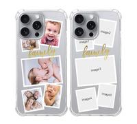 Custom Photo Case for iPhone 16 Pro Max,Personalized Picture Phone Case Customized Text Four-Corner Airbag shockproof Case Protective Soft Clear Phone Cover Ultra Candy Case Xmas Day Gift Family