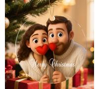 Custom Photo Christmas Ornaments for 2025 - Personalized with Your Text & Picture - Special for Christmas Tree Decorations, Gift for Parents, Kids, Friends to Celebrate Xmas