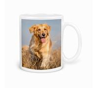 Custom Photo Coffee Mug, 10oz Ceramic Cup with Golden Retriever Print, Personalised Gift for Special Occasions