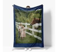 Custom Photo Collage Blanket, Personalized Blanket with Photos Text, Design Your Own Throw, Gift for Dad Mother Husband Wife on Christmas