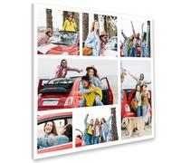 Custom Photo Collage Canvas Framed Wall Art Personalized Family Print Turn Your Photo into the Perfect Decor for Living Room or Kitchen Ready to Hang (Desing 1, 10"x10, Wrapped Canvas)
